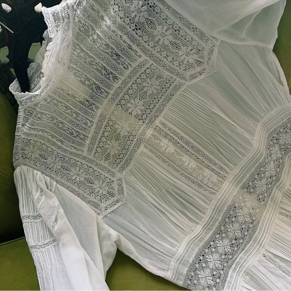 Victorian Doen Dress Small, Organic Cotten, Rare Beauty, Never warn.